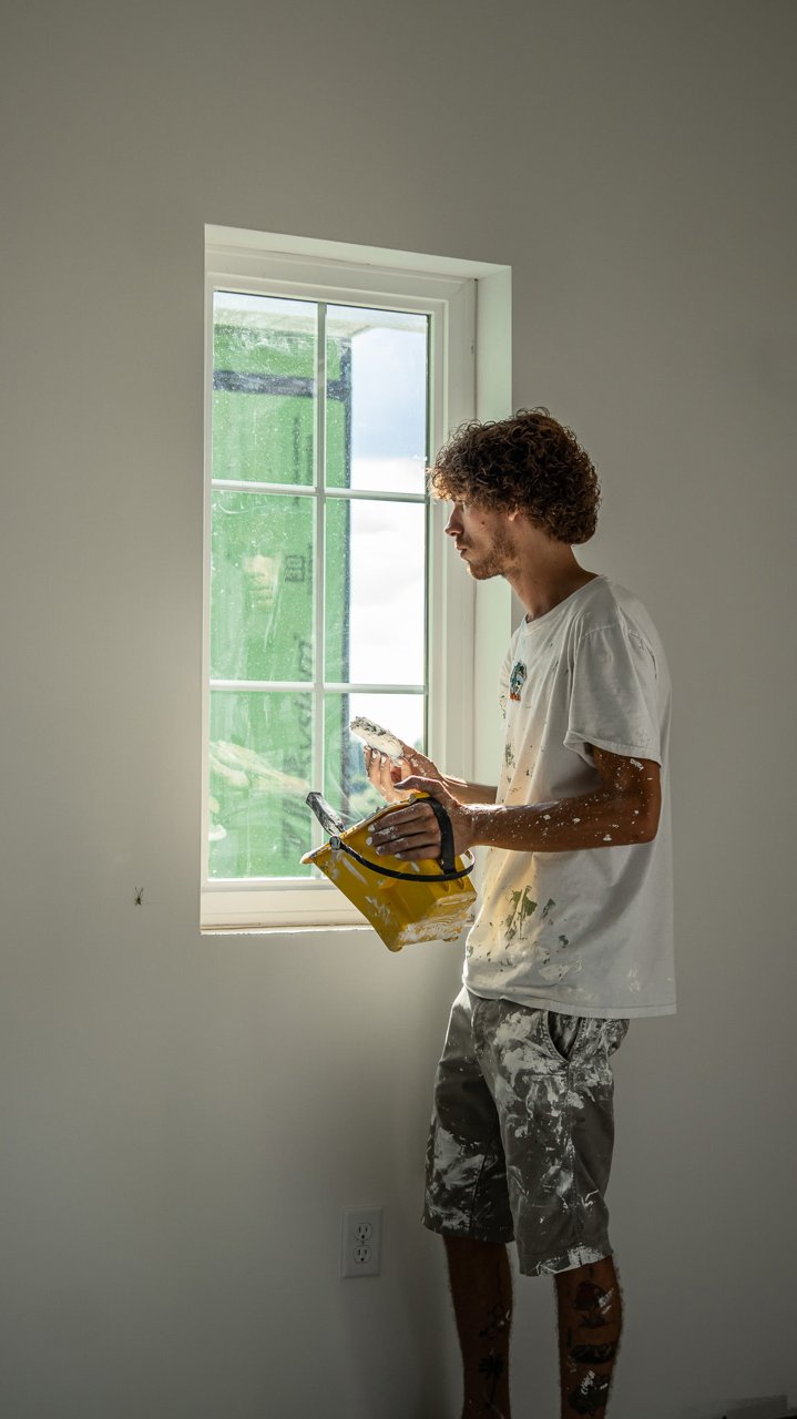 Interior painting in progress